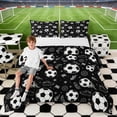 thumbnail image 1 of Erosebridal Black White Soccer Full Size Comforter Sets, Sport Bedding Sets for Men and Boys, Reversible 3-Piece, 1 Comforter and 2 Pillowcases, 1 of 6