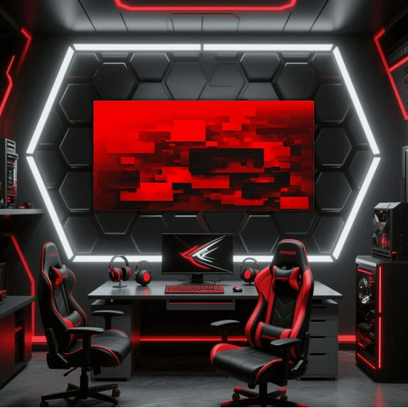 Erosebridal Black and Red Canvas Wall Art Living Room 38x19, Watercolor Gradient Wall Hanging Decor Bedroom