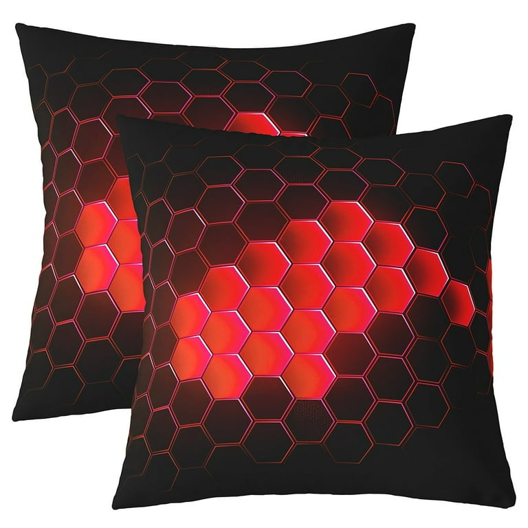 Set Of 2 Red And Black Printed Pillow Covers Set Of 2 Red And Black Printed Pillow Covers