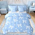 thumbnail image 1 of Erosebridal Blue Bow Love Heart Bedding Comforter Set for Boys Girls, Cute Ribbon Full Bedding Set, Colorful Stars Reversible, 7pcs, 1 of 6