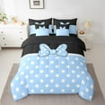 thumbnail image 1 of Erosebridal Blue Bow-tie Bedding Sets Queen Size, Princess Bowknot Comforter Sets with Sheets, Cute Polka Dot Decor, Reversible, 1 of 5
