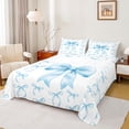 thumbnail image 1 of Erosebridal Blue Bow-tie Girls Bed Sheets, Watercolor Ribbon King Sheets, 4 Pieces, 1 of 5