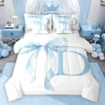 thumbnail image 1 of Erosebridal Blue Bowknot Bedding Comforter Set for Girls, Monogrammed D Full Bedding Set, Reversible 7 Pieces, 1 of 6