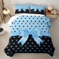 thumbnail image 1 of Erosebridal Blue Bowknot Ribbon Quilt King,Dreamy Princess Style King Coverlet Set For Girls Kids,3-Piece, 1 of 7