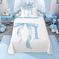 thumbnail image 1 of Erosebridal Blue Bowknot Twin Sheet Sets for Girls, Monogrammed I Bedding, 3pcs, 1 Flat Sheet, 1 Fitted Sheet and 1 Pillowcase, 1 of 5