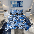 thumbnail image 1 of Erosebridal Blue Camo Bedding King Size, Contemporary Camouflage Comforter Sets with Sheets, Abstract Art Room Decor, Reversible 7-Piece, 1 of 4