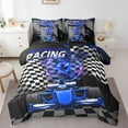 thumbnail image 1 of Erosebridal Blue Car Bedding Sets Twin Size,Extreme Sport Comforter Sets with Sheets,Geometric Buffalo Bed in a Bag Twin size,Breathable Automobile Room Decor,Reversible,7pcs, 1 of 6