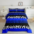 thumbnail image 1 of Erosebridal Blue Cheetah Print Bedding Sets Queen with Comforter, Rustic Animals Duvet Insert, Zebra Room Decor, Reversible 3-Piece, 1 of 7
