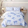 thumbnail image 1 of Erosebridal Blue Cute Bow-tie Bed Spread Queen for Boys Girls, Dreamy Princess Style Queen Coverlet Set, 3 Pieces, 1 of 7