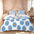 Erosebridal Blue Daisy Pattern Bedding, White Flower Bloom Duvet Cover ...