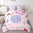 thumbnail image 1 of Erosebridal Blue Disco Ball Bedding Sets King Size,Musical Notes Bed in a Bag King size,Music Theme Bedding King Size,Microfiber Old Fashion Room Decor,Reversible,7-Piece, 1 of 6