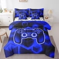 thumbnail image 1 of Erosebridal Blue Gamer Bedding Sets Twin Size,Geometric Gamepads Comforter Sets with Sheets,Video Game Bed in a Bag Twin size,Lightweight Gradient Bedroom Decoration,Reversible,7-Piece, 1 of 5