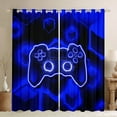 thumbnail image 1 of Erosebridal Blue Gamer Curtains for Living Room,Geometric Gamepads 30%-50% Blackout Curtains Set of 2 (38x45),Video Game Curtains and Drapes (38x45),Gradient Bedroom Decoration, 1 of 6