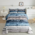 thumbnail image 1 of Erosebridal Blue Gray Rustic Bedding Twin Comforter Set, Retro Lodge Cabin Farmhouse Down Comforter Breathable 2-Piece, 1 of 8