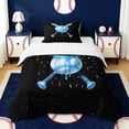 thumbnail image 1 of Erosebridal Blue Ice Cream Drip Twin Comforter Sets,Baseball Print Bedding Set For Kids Boys,Reversible,2-Piece, 1 of 7