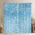 thumbnail image 1 of Erosebridal Blue Leopard Print Glitter Print Curtains Pack of 2 (42x84 Each) For Girls,Abstract Cheetah Print Curtains Blackout For Teens, 1 of 6