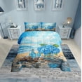 thumbnail image 1 of Erosebridal Blue Ocean Bedding Twin Comforter Set, Beach Seashell Down Comforter, Flower Reversible Comforter Sets Twin Size, Ultra Soft Bedroom Decor, 2 Pieces, 1 of 8