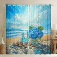 thumbnail image 1 of Erosebridal Blue Ocean Curtains Pack of 2 (42x63), Beach Seashell 30%-50% Blackout Curtains for Bedroom, Flower 30%-50% Black Out Curtains, Window Curtains Bedroom Decor, 1 of 6