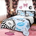 thumbnail image 1 of Erosebridal Blue Plaid Billiards Queen Sheet Sets 4 Pieces for Kids Boys Girls,Sport Strawberry Bow Bed Set for Teens,Breathable Home Decor, 1 of 5