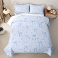 thumbnail image 1 of Erosebridal Blue Princess Bowknot Bed Spread Queen,Girls Cute Coquette Bowtie Theme Queen Coverlet Set For Kids,3-Piece, 1 of 7