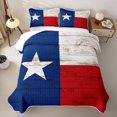 thumbnail image 1 of Erosebridal Blue Red Flag Twin Quilt Set for Boys Men, Vintage Wooden Cabin Twin Coverlet Set, 2 Pieces, 1 of 7
