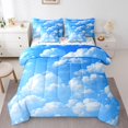 thumbnail image 1 of Erosebridal Blue Sky Bedding Sets Twin Size,White Clouds Comforter Sets with Sheets,Bedroom Decor,Reversible,7pcs, 1 of 5