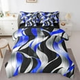 thumbnail image 1 of Erosebridal Blue Stripes Bed in a Bag Full size,Abstract Artwork Bed Set,Spiral Lines Bedding Full Size,Lightweight Geometric Bedroom Decorative,Reversible,7-Piece, 1 of 6