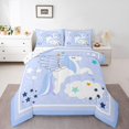 thumbnail image 1 of Erosebridal Blue Unicorn Bedding King Comforter Set,Cartoon Stars Comforter Sets King Size,Magical Horse Bedding Sets King With Comforter,Ultra Soft Teenager Bedroom Decor,Reversible,3 Pieces, 1 of 8