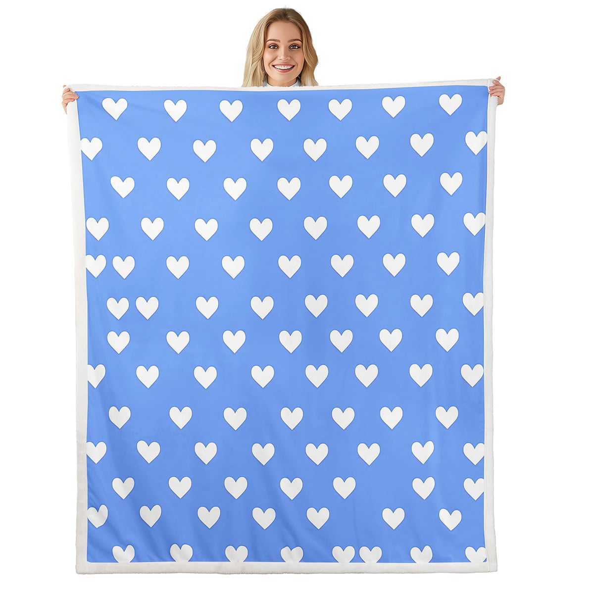 Blanket - ELLIE LOVE plum - Bold heart print