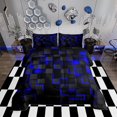 thumbnail image 1 of Erosebridal Blue and Black Bedding Set Light Geometric Comforter Set Geometry Decor Comforter Modern Style Duvet Set, 1 of 6