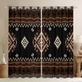 thumbnail image 1 of Erosebridal Bohemian Aztec Blackout Curtains Set of 2 (52x84 Each), Black Brown Aesthetic Window Curtains, 1 of 6