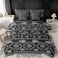 thumbnail image 1 of Erosebridal Bohemian Black Paisley Twin Bedding Sets, Hippie Elephant Bedding Comforter Set, Black Reversible 7pcs, 1 of 6