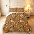 thumbnail image 1 of Erosebridal Bohemian Bug Bee Full Size Comforter Sets,Retro Flowers Bedding Comforter Set,Brown White,Reversible,3pcs,1 Comforter and 2 Pillowcases, 1 of 7