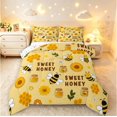 thumbnail image 1 of Erosebridal Bohemian Bug Bee King Size Comforter Sets,Retro Sunflower Florals Comforters King Size,White Brown,Colorful Stars Reversible,3-Piece,1 Comforter and 2 Pillowcases, 1 of 7