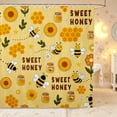 thumbnail image 1 of Erosebridal Bohemian Bug Bee Shower Curtain 72Wx78L,Retro Sunflower Florals Bath Curtain,White Brown, 1 of 5
