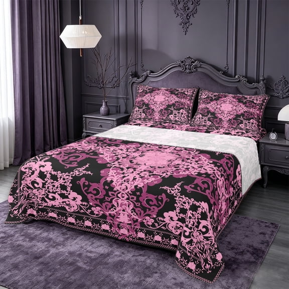 Erosebridal Bohemian Exotic Damask Print Twin Sheet Sets,Boho Exotic Style Bedding For Adult 3pcs