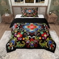thumbnail image 1 of Erosebridal Bohemian Flower Twin Comforter Sets for Girls, Paisley Mandala Bedding Set, Black Reversible, 2pcs, 1 of 6