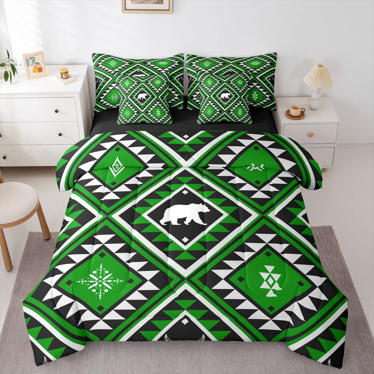 Erosebridal Bohemian Hippie Aztec Bedding Comforter Set 7-Piece For ...