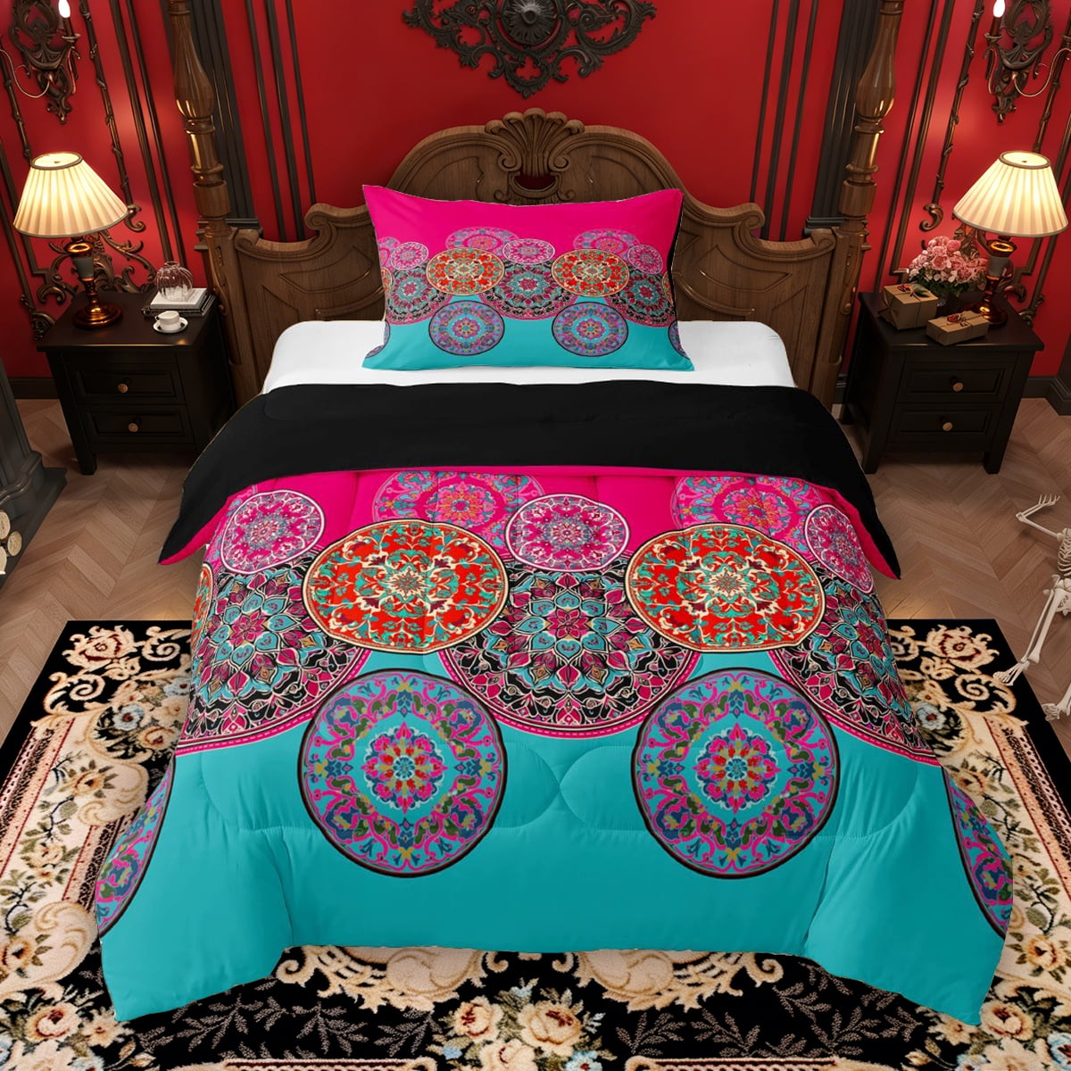 Erosebridal Bohemian Mandala Twin Comforter Sets for Girls, Asian ...