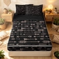 thumbnail image 1 of Erosebridal Boho Arrow Zipper Full Size Comforter Sets with Fitted Sheet and 2 Pillowcases, Vintage Lodge Cabin Zipper Bedding Set, Blush Black, Black Reversible, 1 of 7