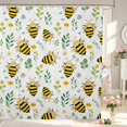 thumbnail image 1 of Erosebridal Boho Bee Shower Curtain 72Wx72L,Dreamy Floral Bathroom Curtain,White Green, 1 of 5