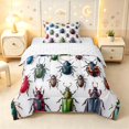 thumbnail image 1 of Erosebridal Boho Beetles Twin Comforter Sets,Nature Wildlife Theme Bedding Set,White Blue,Reversible,2-Piece,1 Comforter and 1 Pillowcase, 1 of 7