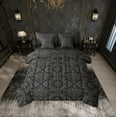 thumbnail image 1 of Erosebridal Boho Black Grey Damask Bed in a Bag Twin Size, Victorian Baroque Bed Set, Reversible 7 Pieces, 1 of 5