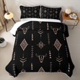 thumbnail image 1 of Erosebridal Boho Bull Skulls Twin Quilt Set,Rose Gold Western Tribal Symbols Twin Coverlet Set For Boys,2pcs, 1 of 7