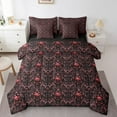 thumbnail image 1 of Erosebridal Boho Damask Bed in a Bag Full size, Red Floral Print Bedding Full Size, Hippie Skeleton Reversible Bed Set, Breathable Room Decoration, 7pcs, 1 of 6