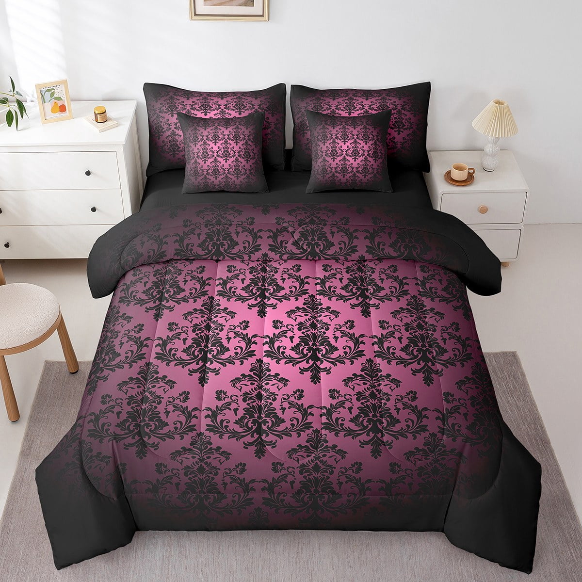 erosebridal-boho-damask-bedding-sets-king-size-black-pink-bedding-king