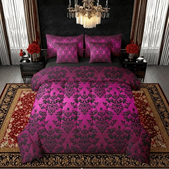 Erosebridal Boho Damask Bedding Sets Twin Size,Paisley Mandala Comforter Sets with Sheets,Bohemian Room Decorative,Reversible,7pcs