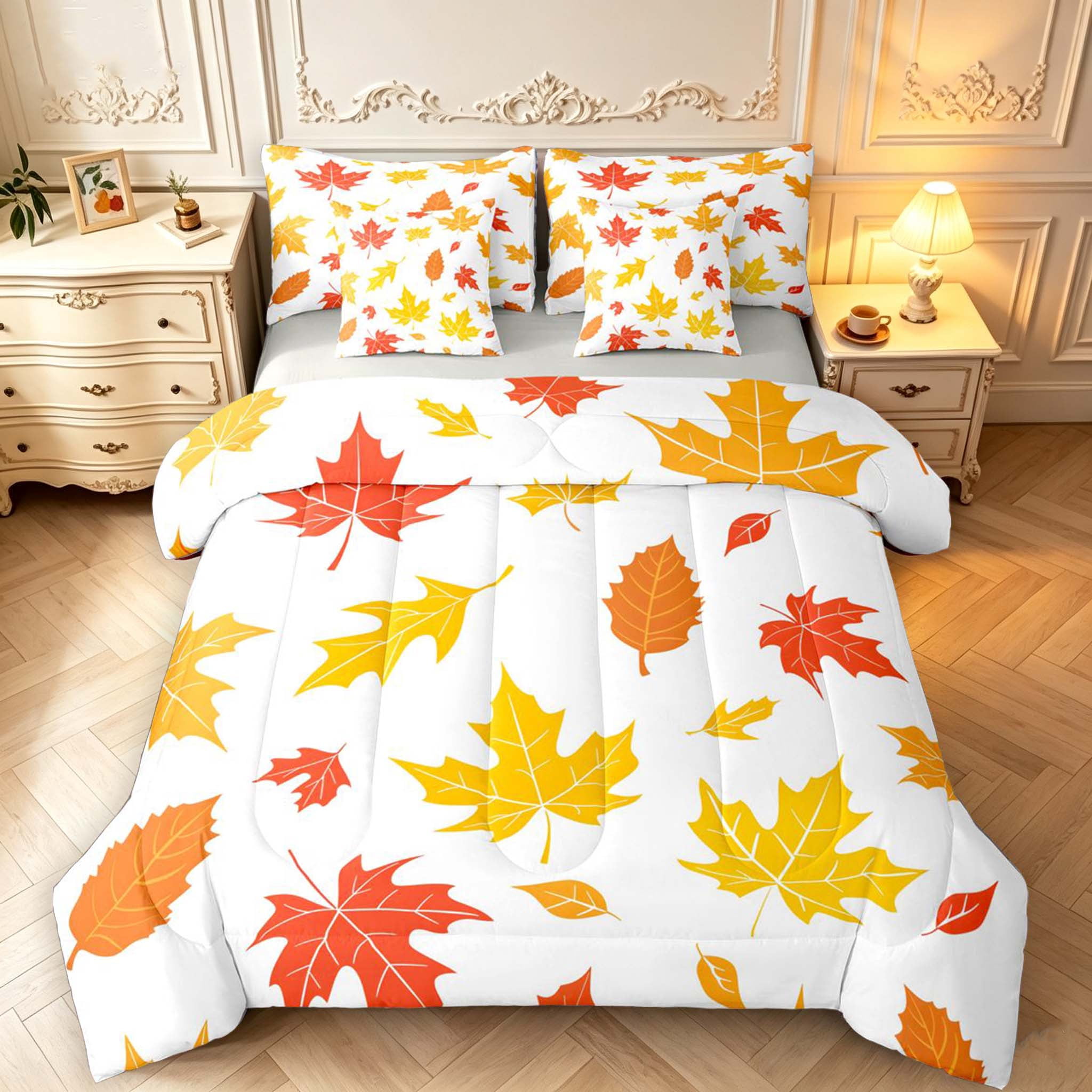 Boote Cartoon Erosebridal Boho Halloween Maple Leaves 7 Pieces Full Size Bedding Sets ...