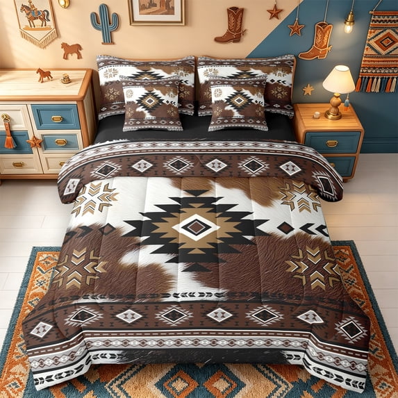 Erosebridal Boho Style 7-Piece King Bedding,Colorful Geometric Pattern ...