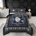 thumbnail image 1 of Erosebridal Boho Sun and Moon Queen Comforter Set, Bohemian Aztec Mandala Bedding Comforter Set, Black Gray Blue, Black Reversible 3 Pieces, 1 Comforter and 2 Pillowcases, 1 of 6